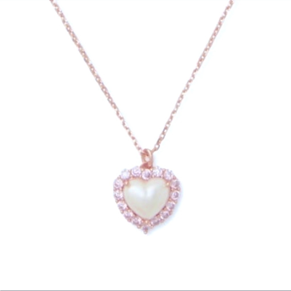 Kate Spade New York imitation pearl heart necklace